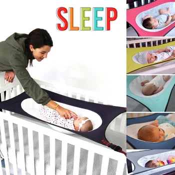 

New Infant Baby Hammock Newborn Kid Sleeping Bed Safe Detachable Baby Cot Crib Swing Elastic Hammock Adjustable Net Portable