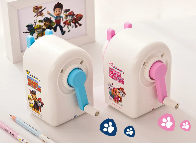Deli Paw Patrol University Work Cartoon Pencil Sharpener Young STUDENT'S Hand-cranking Pencil Sharpener Children Stationery Whol