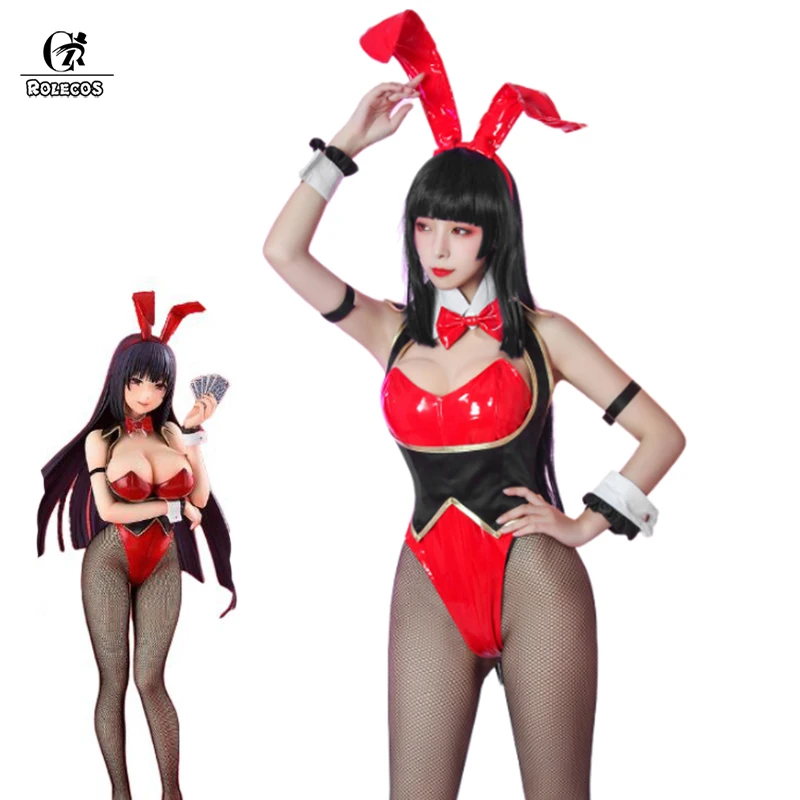 ROLECOS аниме Kakegurui карнавальный костюм Yumeko Jabami Косплей зайчика для девушек