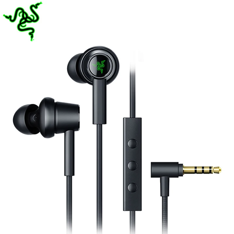 

Razer Warhammer Hammerhead Duo 3.5mm interface high quality dual-core version of dynamic game music in-ear Headphones