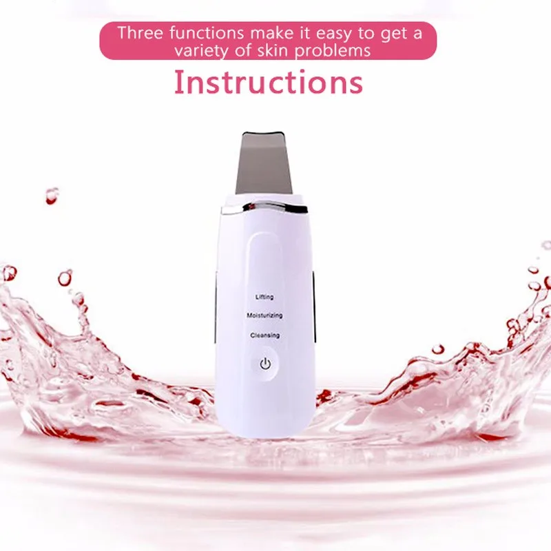 

Ultrasonic Deep Face Cleaning Machine Skin Scrubber Remove Dirt Blackhead Reduce Wrinkles And Spots Facial Whitening Lifting