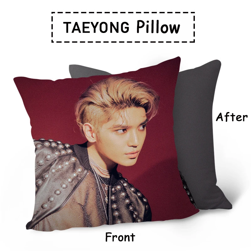 TAEYONG Kpop SuperM первый мини альбом двухсторонняя подушка SuperM печать диван подушка PP Хлопок BAEKHYUN MARK TAEYONG KAI вентиляторы коллекция - Цвет: TAEYONG