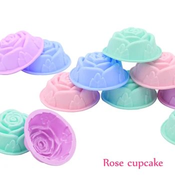 

Silicone Cupcake Mold Fondant Pan 3D Muffin Cupcake Small Rose Shaped Kitchen Baking Pastry Tools Cake Decorating Tools 6/12PCS
