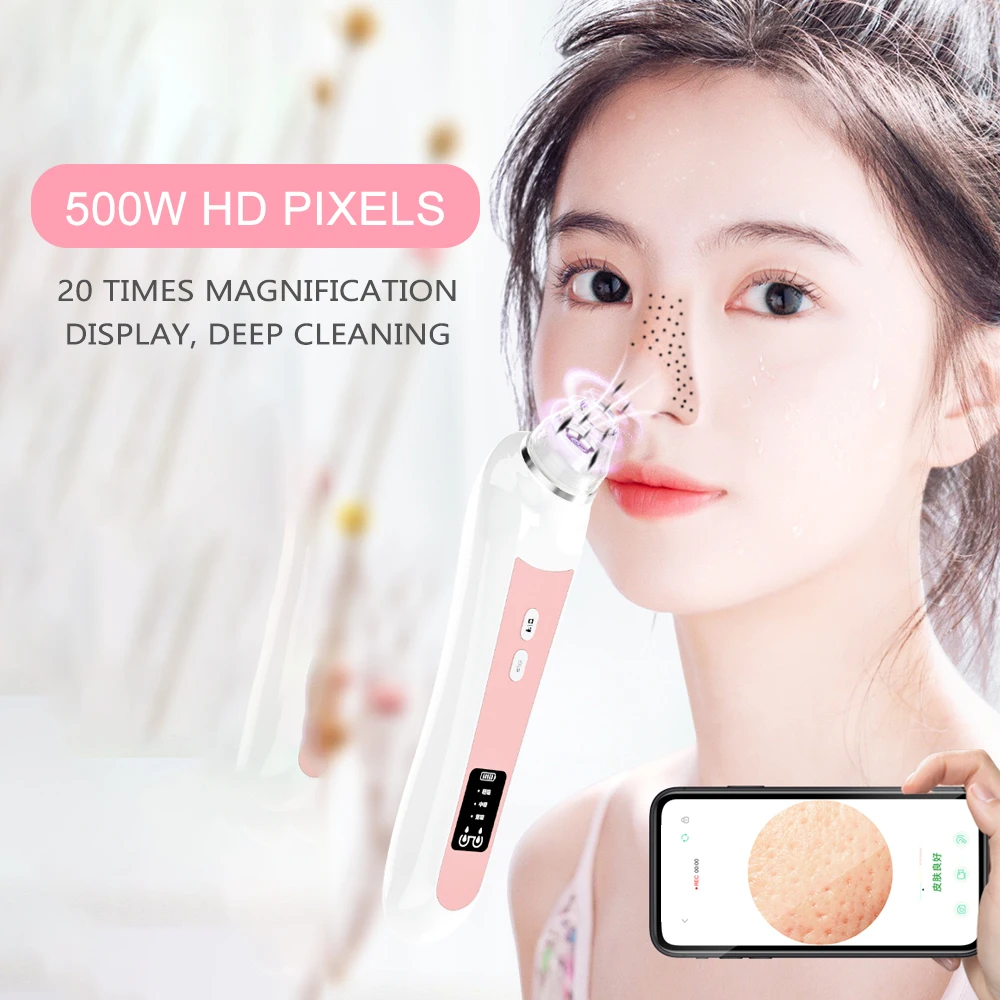 

Electric Blackhead Removal Pore Cleaner 5.0MP 20X LCD Display WIFI Intelligent Visual Three Modes Six Tips Adjustable LED Lights