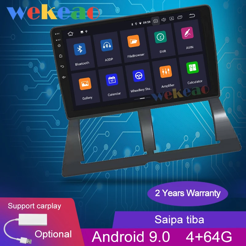 Wekeao сенсорный экран 9 'Ƈ Din Android 0 автомобильное радио Automotivo DVD плеер для Saipa Tiba