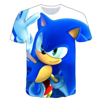 

2020 Summer New Sonic The Hedgehog Boys Girls Tops Tees Cartoon Design Funny T-Shirts Kids Friends Casual Clothes For Toddler