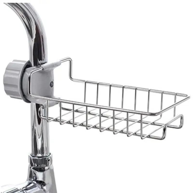

Stainless Steel Hot Sink Tap Hanging Storage Holder Faucet Storage Rack Sponge Bathroom Kitchen Faucet Clip Dishcloth Clip Shelf