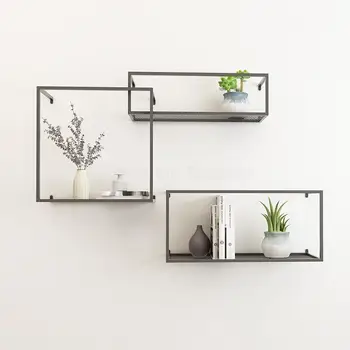 

Nordic wrought iron wall shelf living room TV wall decoration shelf creative lattice bedroom simple ins bookshelf