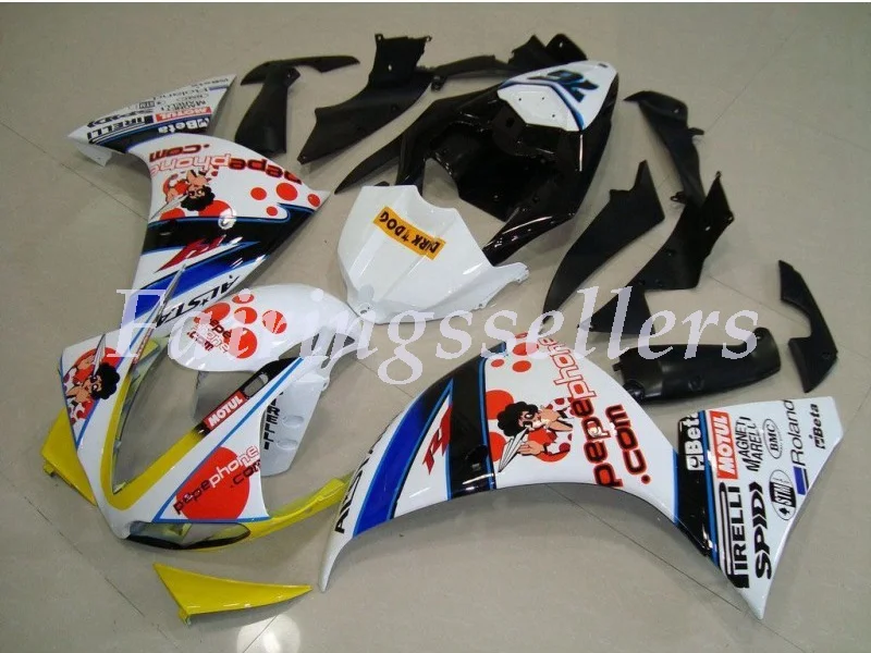 White Black 4 бесплатные подарки ABS полном баке обтекатель, пригодный для Yamaha YZF1000 R1 2009 2010 2011 2012 YZF R1Custom обтекатели комплект матовый черный глянец - Цвет: White Black