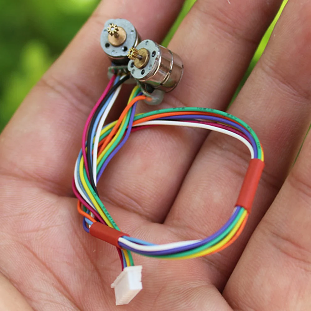 A Set Micro Mini 8mm Stepper Motor Small Electric 2-phase 4-wire Stepper Motor Precision with Copper Gear Connecting Wire stepper motor