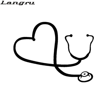 

Langru 16*12CM On The Heart Of A Nurse Doctor Stethoscope Car Sticker Motorcycle Vinyl Decal Accessories Jdm