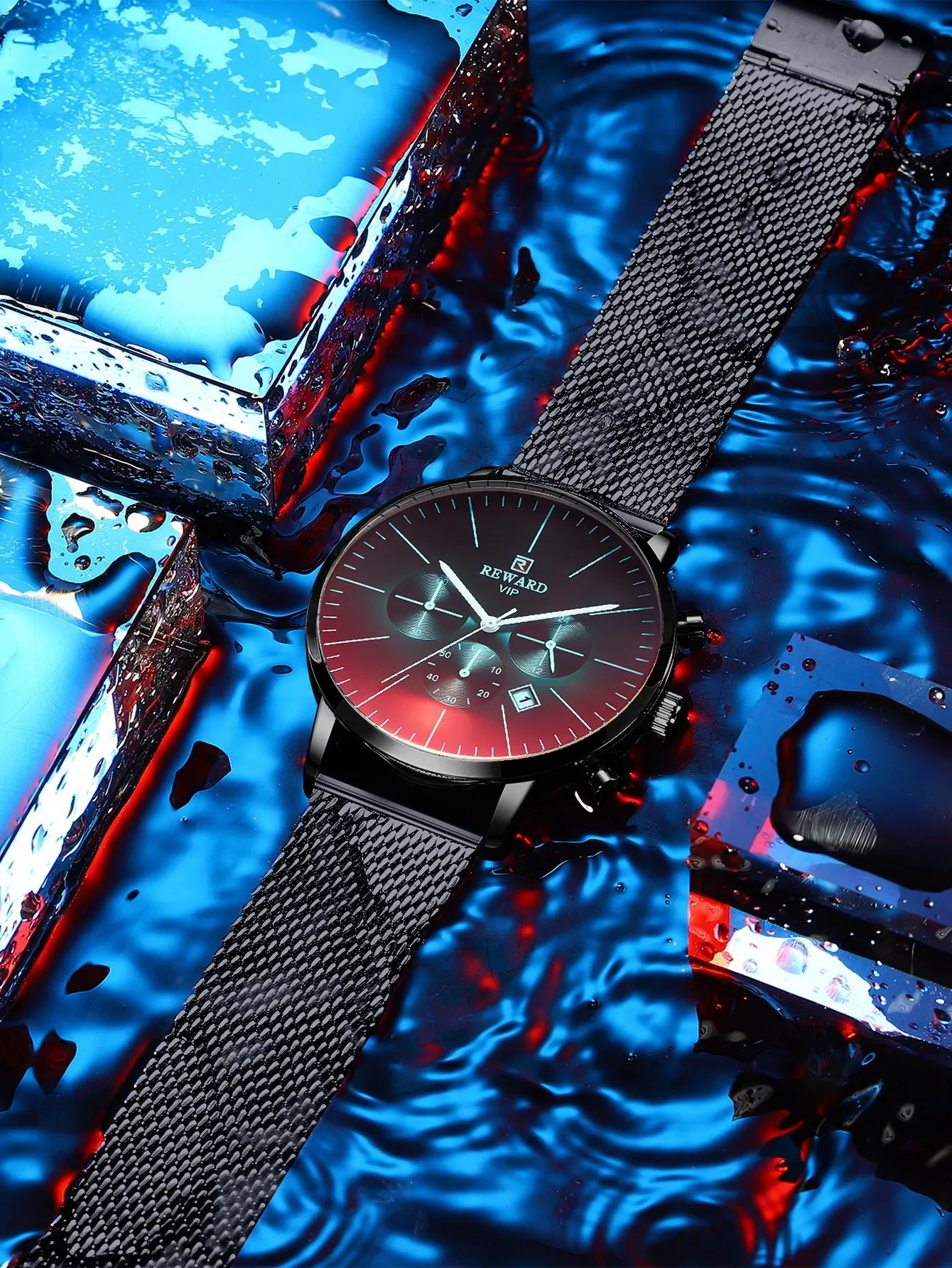 Orologio Uomo Cronografo Megalith - Acciaio Inox, Vetro Minerale, Impermeabile 3ATM, Luminoso