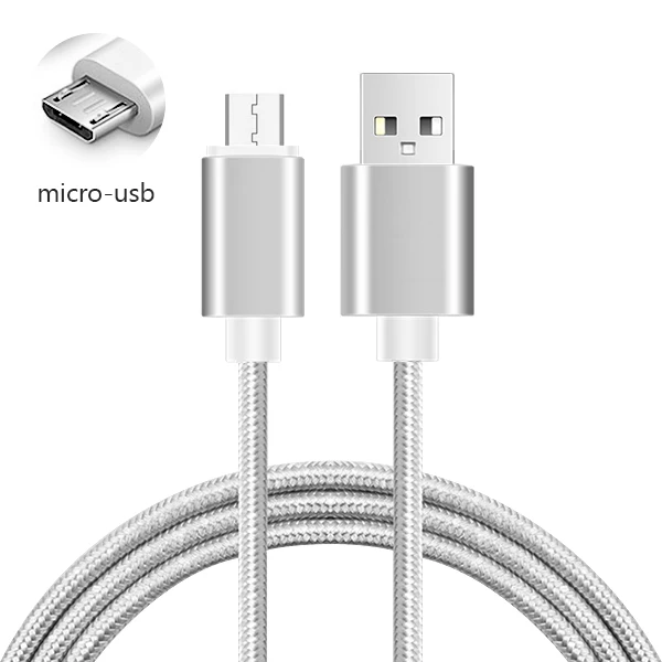 CBAOOO 1 м 2 м 3 м Micro USB кабель для зарядки кабель для мобильного телефона usb 3A быстрые кабели для samsung Xiaomi LG планшет Android кабель - Цвет: Silver