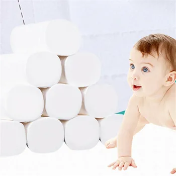 

14 Rolls White Tissue Paper Kitchen Towel Roll Strong Absorbent 4ply White Premium Virgin Wood Pulp Paper Towel Soft Hand Towels