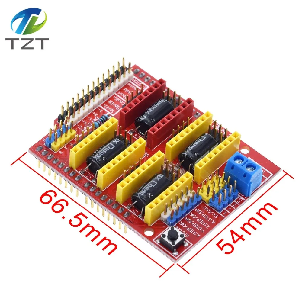 TZT cnc shield V3 гравировальный станок 3D Printe+ 4 шт. DRV8825 драйвер Плата расширения для Arduino+ UNO R3 с usb-кабелем