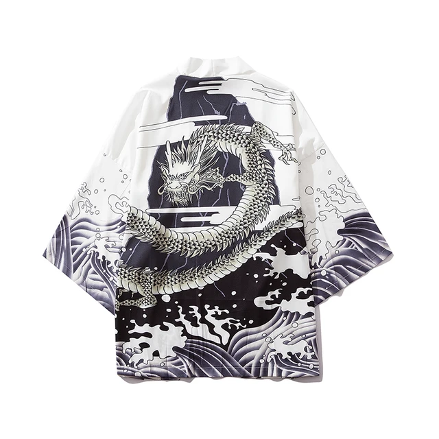 Bebovizi Japan Style Cat Printed Thin Kimono Men Japanese Streetwear Blue Jackets Casual Outerwear 2021 3