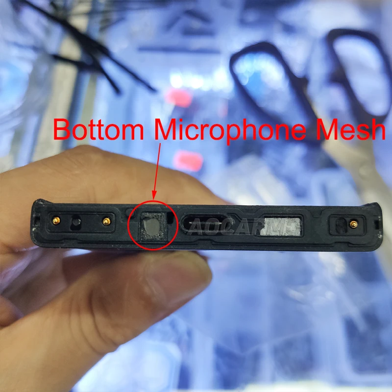 상단 하단 프레임 섀시 업 다운 베젤 커버 테두리, 마이크 메쉬 포함, Xperia XZ1 Compact XZ1C Mini G8441 G8442 S0-02K