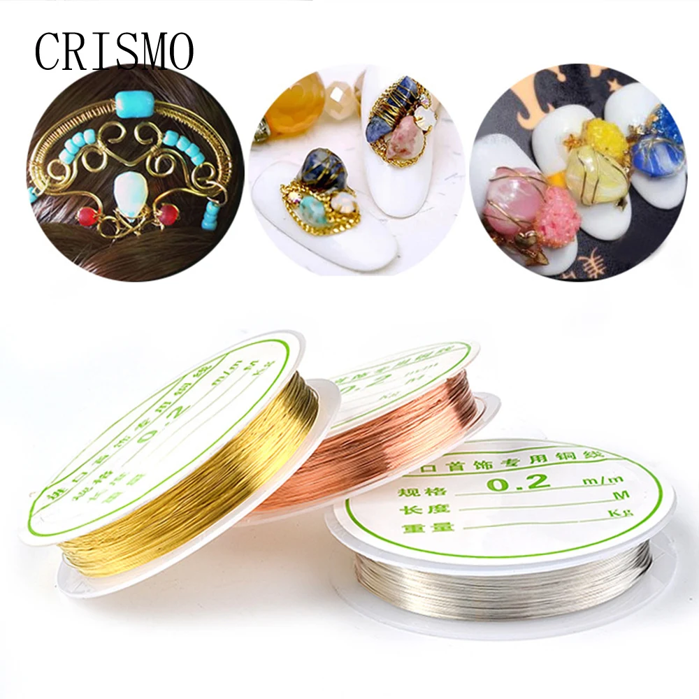 

CRISMO Nail Art Decoration Gold Silver Bronzer Liner 3d Manicure Nail Drawing Thread 0.2mm Handmade Copper Wire For Nail