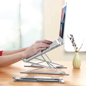 

Laptop Stand Heat Dissipation Height Adjustment Support Riser Portable Foldable For Desk Non Slip Tablet Holder Stable Cooling