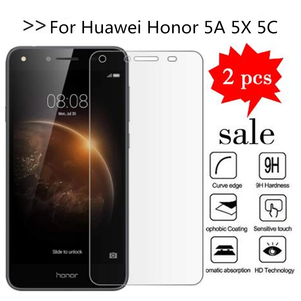 2 piezas de vidrio para huawei 5a CAM L21 L23 Protector de pantalla de vidrio templado para huawei honor 5a 5X 5C película protectora| Protectores de pantalla de teléfono| - AliExpress