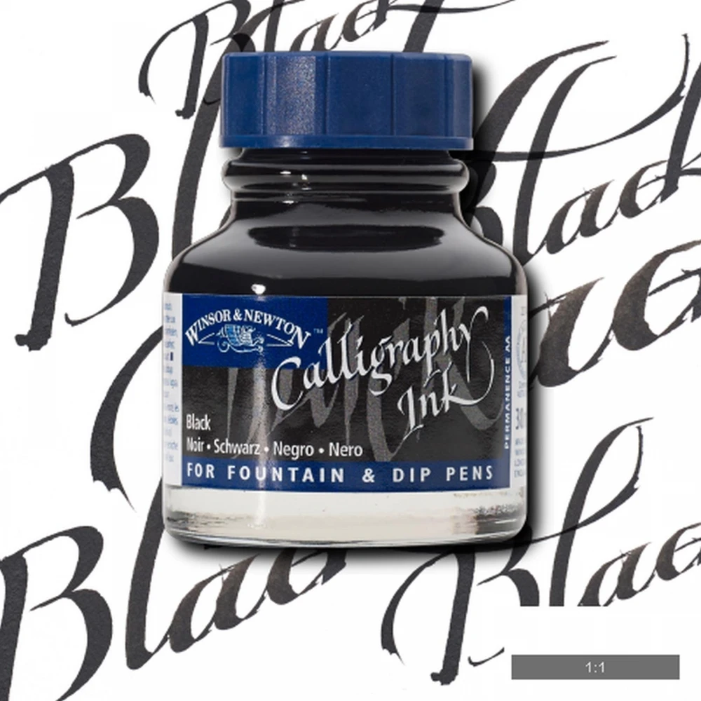 Mascara for calligraphy W &amp N ink (blue cover) 30 ml Black | Канцтовары для офиса и дома