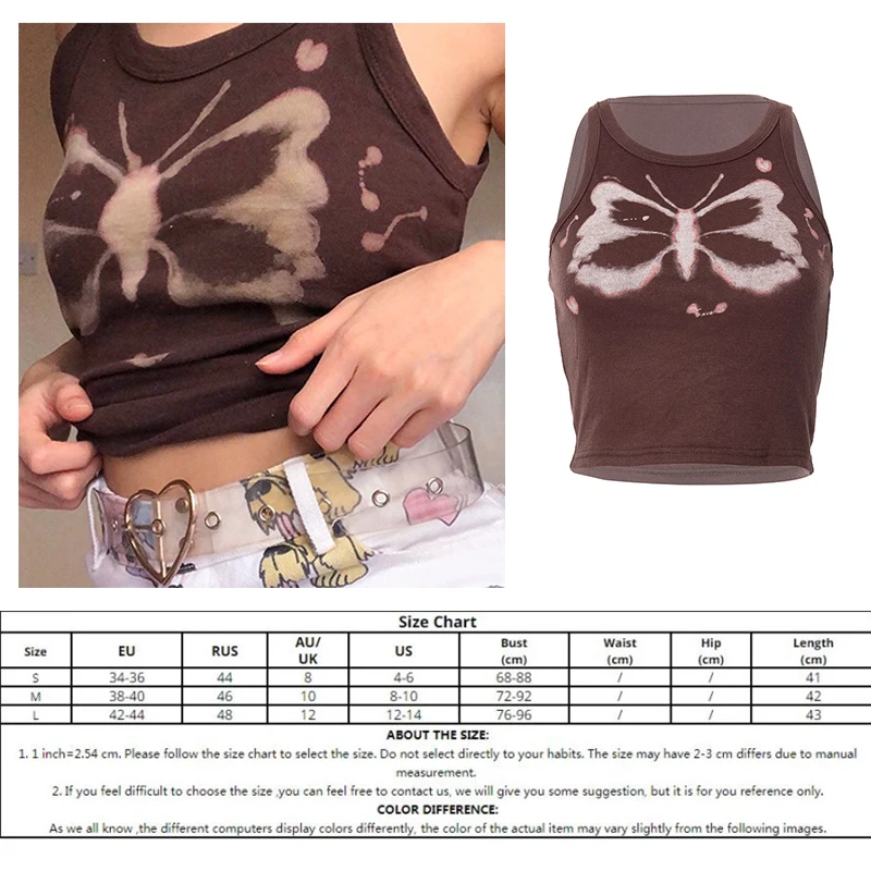 2021 Vintage Brown Halter Camisole Hollow Out Cyber Y2k Crop Top Women Gothic Sexy Aesthetic Fairy Corset Tank Camis 90s Clothes