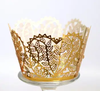 

50/100pcs Heart Little Vine Lace Laser Cut Cupcake Wrapper Liner Baking Cup Paper Cake Cup DIY Baking Wedding Party Favor Decor