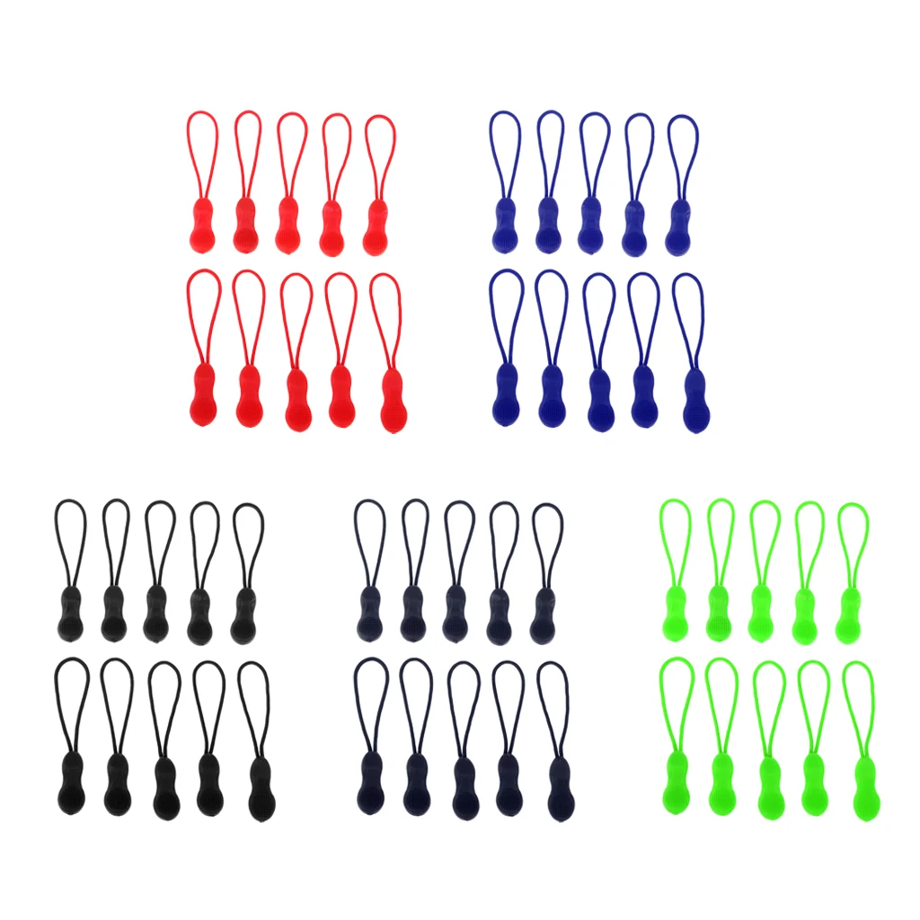 

10pcs Zipper Extension Pulls Nylon Cord Zipper Replacement Tag Jacket Backpack Outdoor Tools