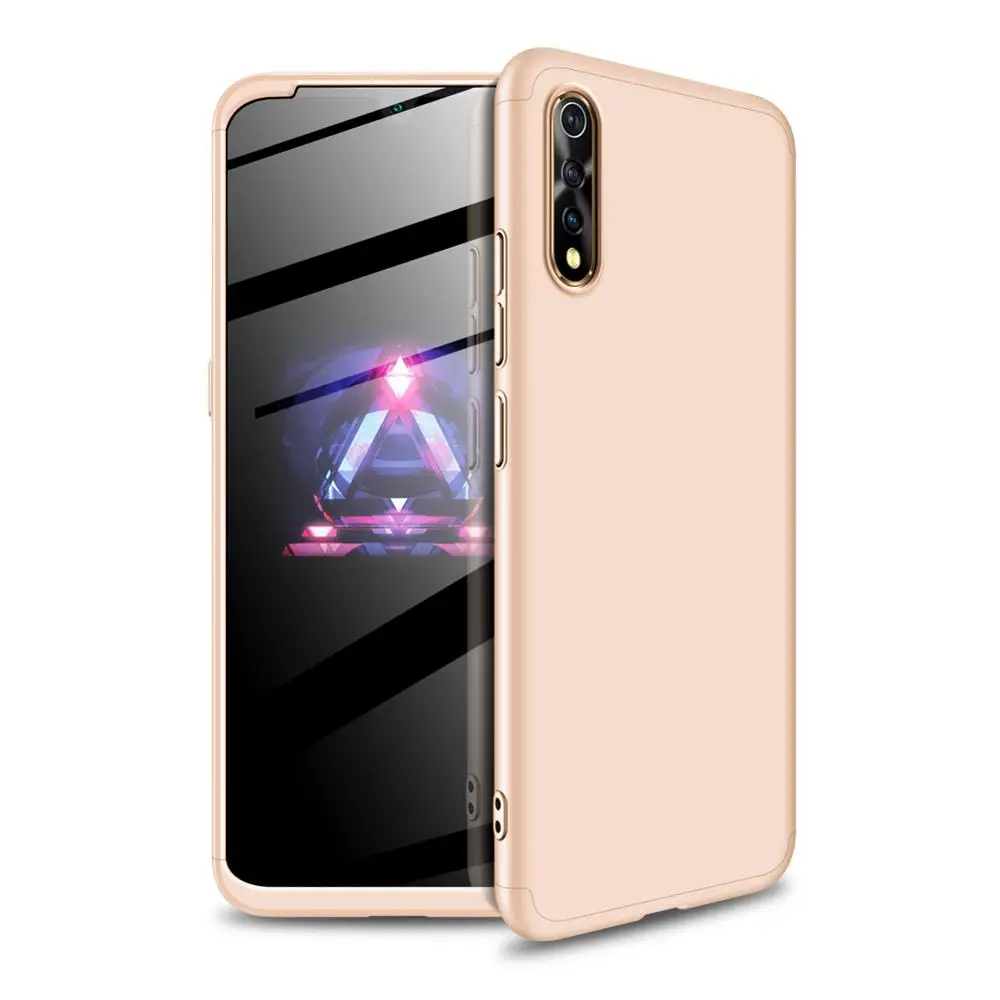 Gold ДЛЯ VIVO V17 Neo S1 IQOO Neo Y7S Z5 чехол для телефона 360 полный защитный чехол для телефона 3 в 1 матовый пластиковый жесткий чехол для задней панели funda - Цвет: Gold