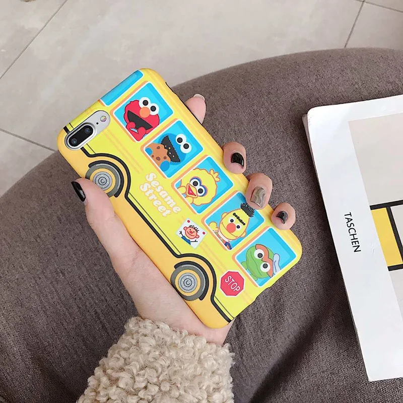 Чехлы для телефонов для iphone 11Pro XS Max X XR, мягкий матовый чехол IMD с изображением мультяшного автобуса для iphone 11, 6, 6 S, 7, 8 Plus, чехлы для задней панели