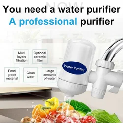 Faucet Water Filter with Washable Ceramic Filter Cartridge Tap Water Purifier For Household Kitchen Faucet Percolator
