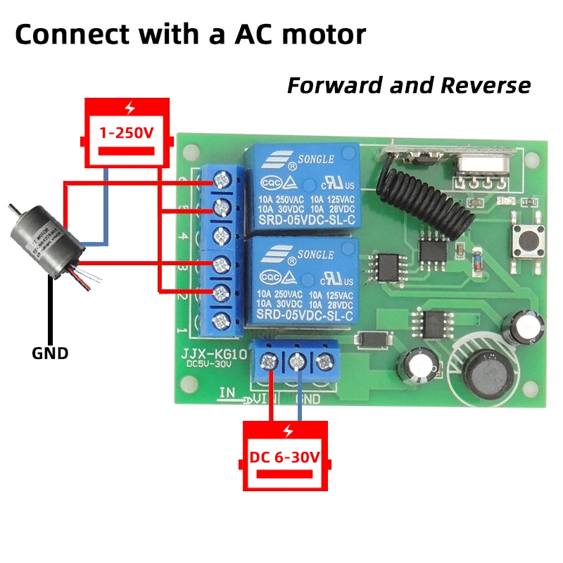 12v 24v 2ch 10a transmissor para motor de garagem