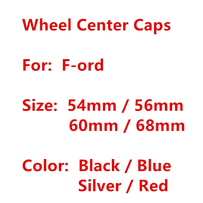Tapas de cubo de rueda para coche Ford, 4 Uds. Tapas de llanta, accesorios de estilo de coche 54mm 56mm 60mm 68mm negro plata Azul Rojo