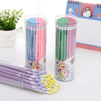

50 pcs Pencil Wooden Pencils Children Creative student school supplies stationery novelty cute girl for 6 7 years