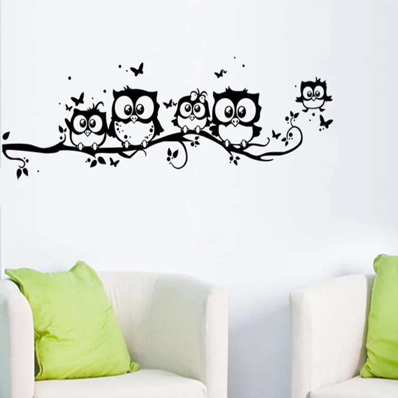wall sticker tree animals Bedroom Owl Butterfly Wall Stickers home decor living room
