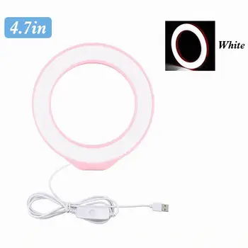 

4.7" Selfie Ring Light 360-degree Rotatable Ball Head Stabilizer 6500K USB Ring pink Light for Live Stream