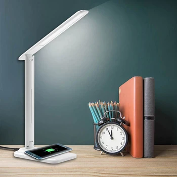 

Besegad Folding Touch-Sensitive Control 3 Lighting Modes Desk Table Reading Lamp with Qi Wireless Charging Charger for iPhone X