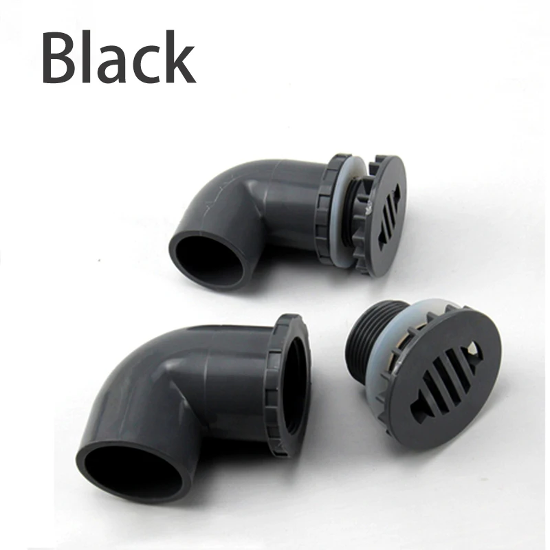1 PC Fish tank drainage joint water tank PVC drainage pipe fittings group drainage Elbow discharge for Aquarium