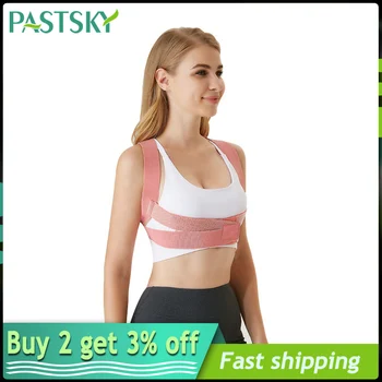 

Invisible Female Back Posture Corrector Pink Upper Shoulder Back Clavicle Chest Spine Support Brace Waist Straps Belt for Adults