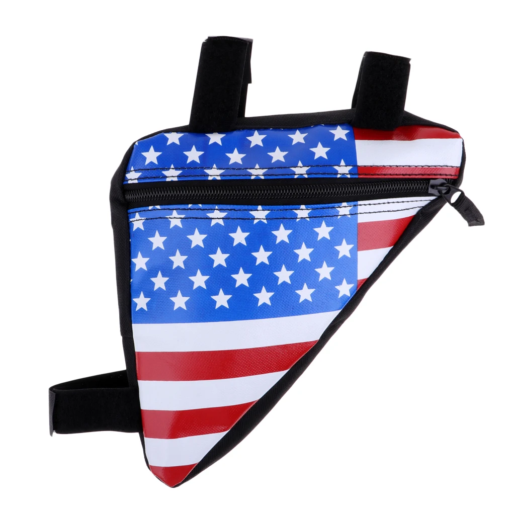 Cycling Bike Bicycle Frame Bag Waterproof Top Front Tube Triangle Pouch Bags American Flag Seat Phone Pack Cycle Accessories