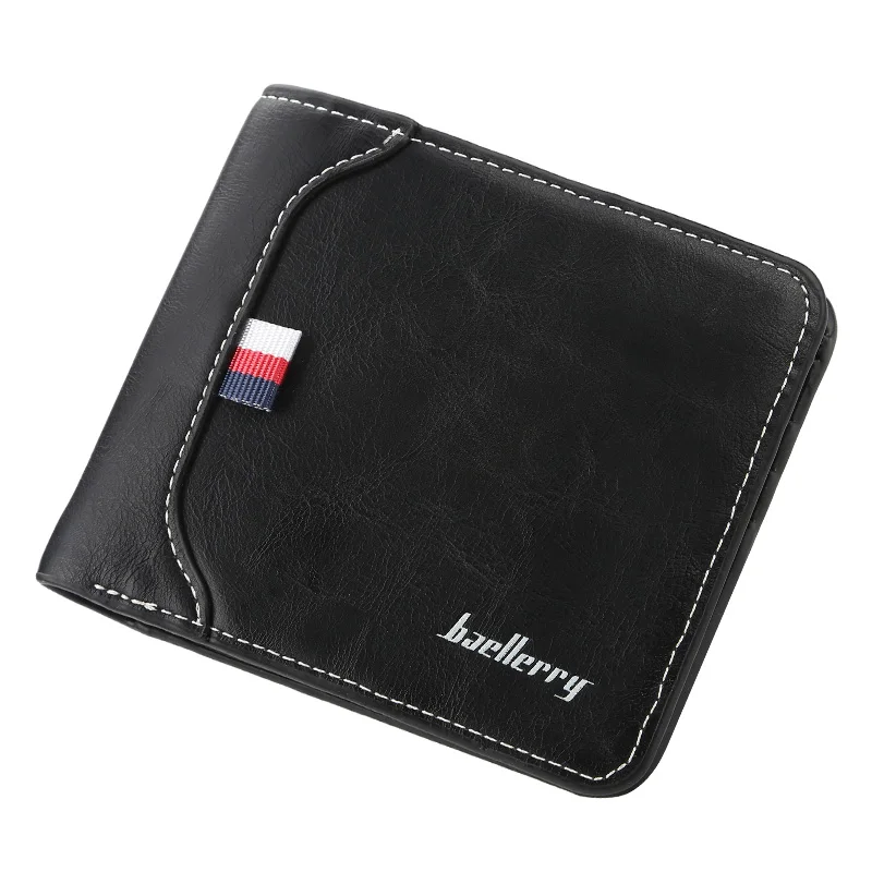 

Baellerry 2019 New Business Wallet Men's Wallets 3 Folds Short Money Bag Cards Slots Small SIM ID Credit Card Holder Purse Black