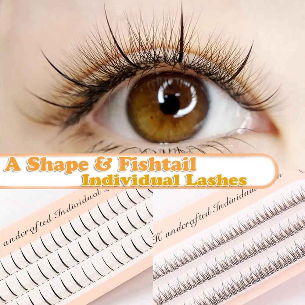 

3 Rows Eye Makup Tool Fuller Vivid Interperse Natural Individual Lashes Fishtail Volume Cluster A Shape