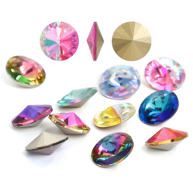 Blue Rose Mixed Round Crystal Glass Rhinestones for Craft and Clothing Decoration