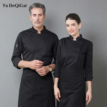 

Food coffee Shop Baking Chef Workwear Male Breathable Kitchen Chef Clothes Long Sleeve Catering Uniform Autumn and Winter Wear