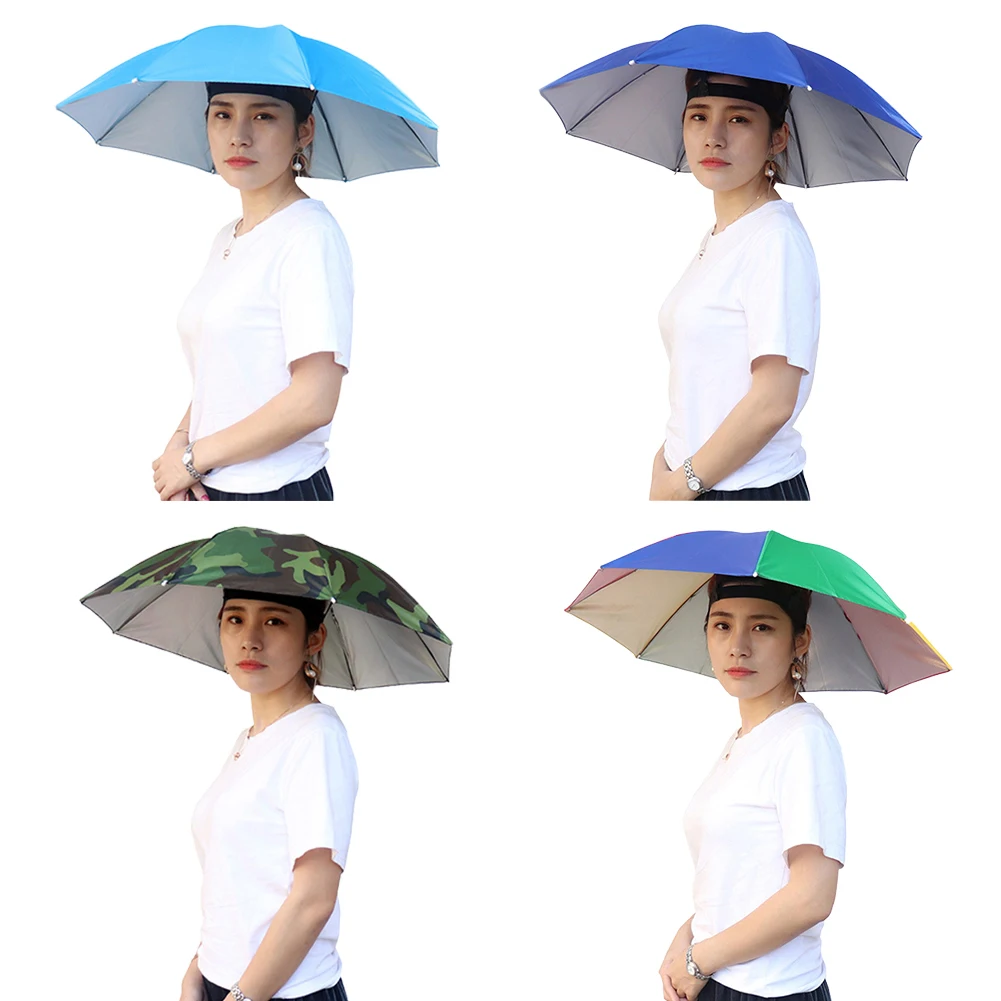 Outdoor Head-Mounted Foldable Umbrella Hat Fishing Cap Waterproof Cycling Hiking Camping Sun Shade | Спорт и развлечения