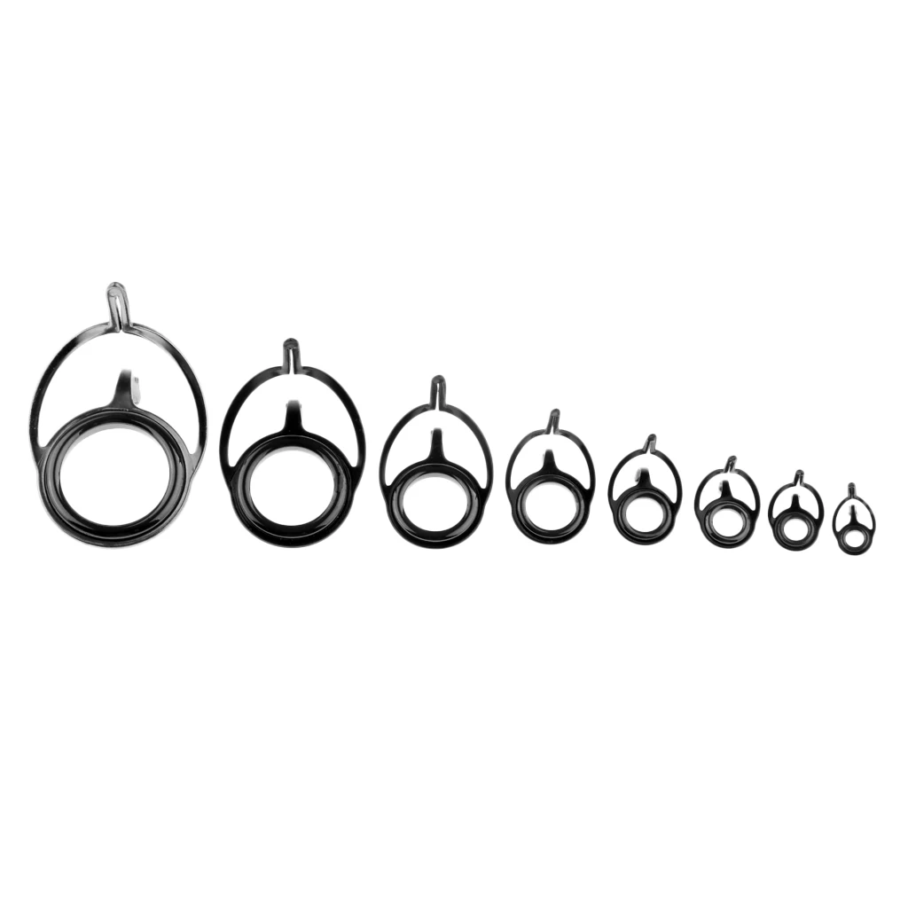 75Pcs/box Fishing Rod Guides Double Foot Stainless Steel Frame Ceramic Ring Reel Care Accessories