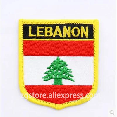 Национальный флаг щит вышивка патч значок по всему миру 6*7 см Корея Ливан Малайзия Мексика лития Марокко непальский - Цвет: LEBANON