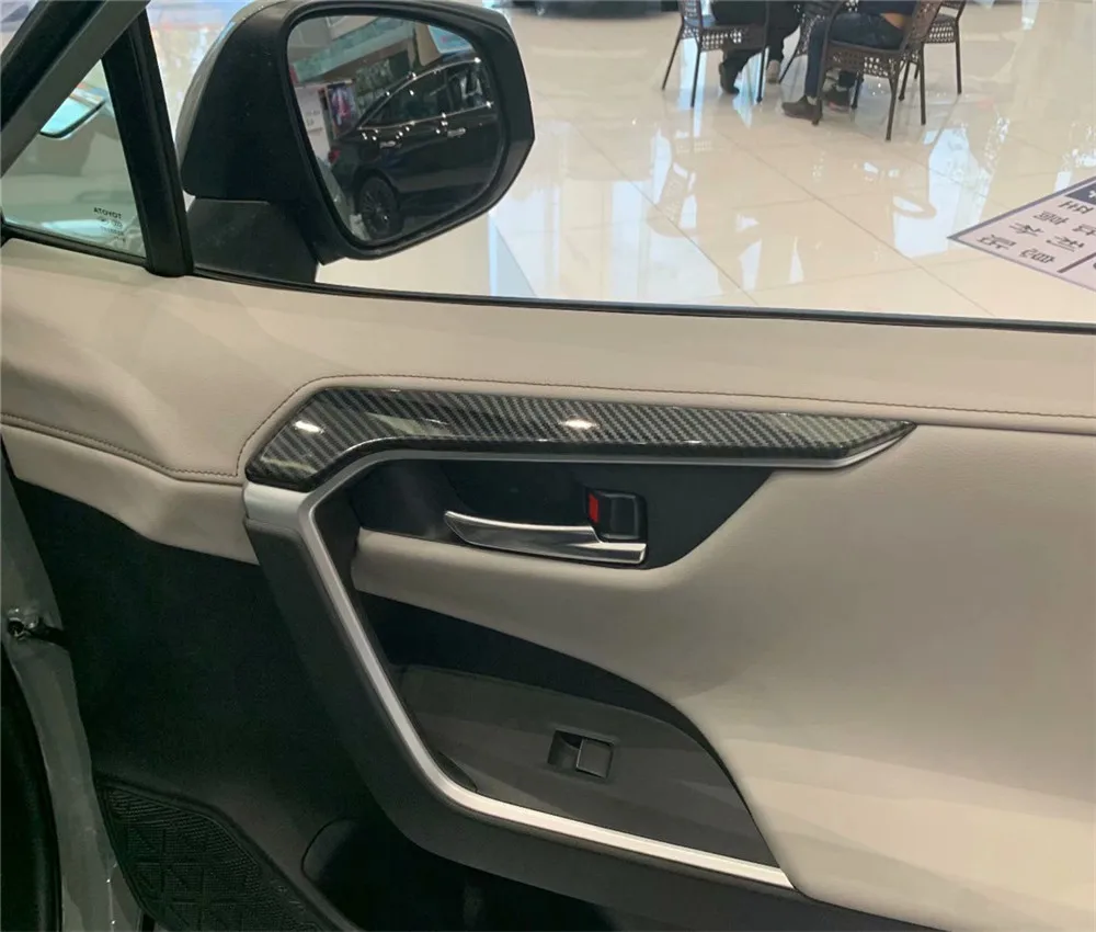 Для Toyota RAV4 RAV 4 2019 2020 аксессуары для интерьера углеродное волокно боковая