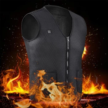 

Men Women Outdoor USB Infrared Heating Vest Jacket Winter Flexible Electric Thermal Clothing Waistcoat For Sports Hiking