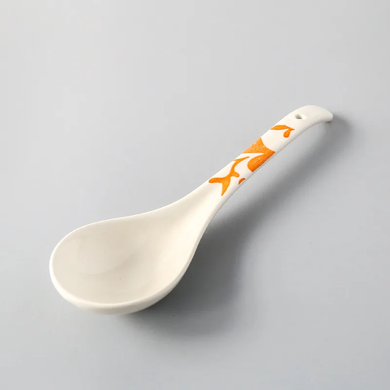 Керамическая ложка в японском стиле, кухня, кухонная утварь, суповая ложка для кухни, посуда для дома, ложка с длинной ручкой - Color: 10